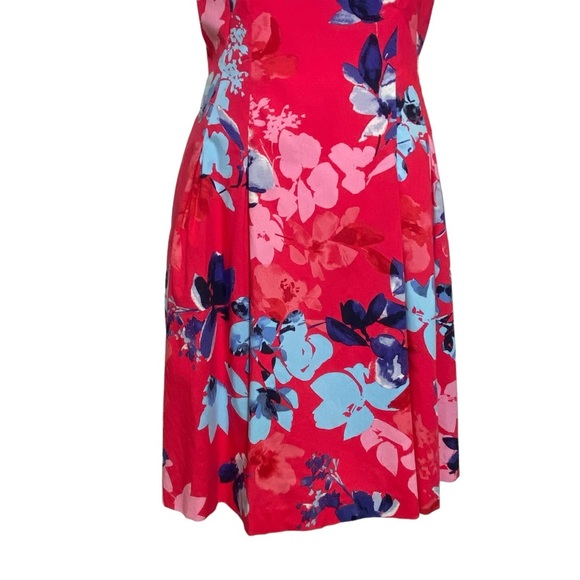 VINCE CAMUTO women's 12 floral pink sleeveless fit & flare party summer dress - Picture 3 of 10